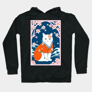 Stylized Japanese Cat Hoodie